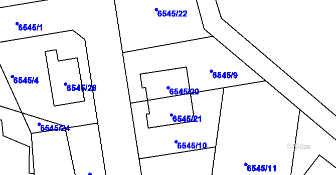 Parcela st. 6545/20 v KÚ Frýdek, Katastrální mapa