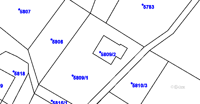 Parcela st. 5809/2 v KÚ Frýdek, Katastrální mapa