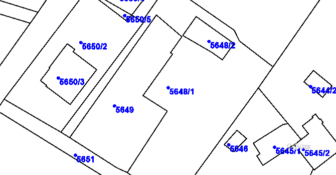 Parcela st. 5648/1 v KÚ Frýdek, Katastrální mapa