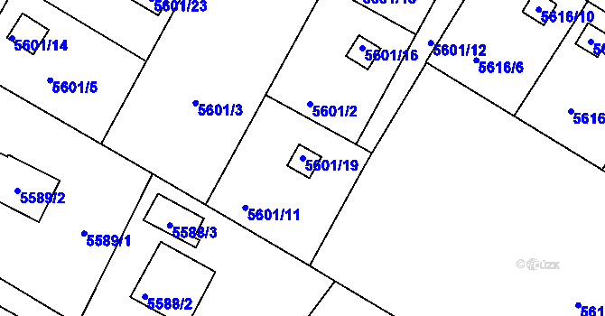 Parcela st. 5601/19 v KÚ Frýdek, Katastrální mapa