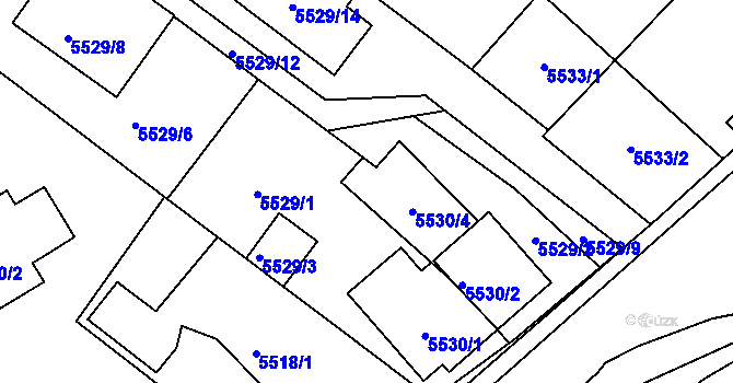 Parcela st. 5530/3 v KÚ Frýdek, Katastrální mapa