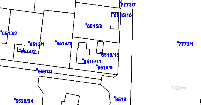 Parcela st. 6515/13 v KÚ Frýdek, Katastrální mapa