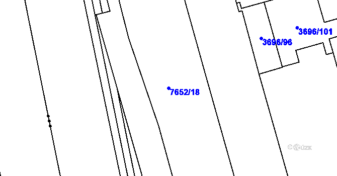 Parcela st. 7652/18 v KÚ Frýdek, Katastrální mapa