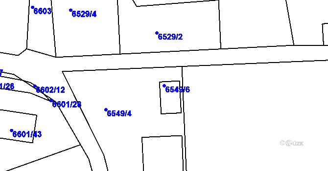Parcela st. 6549/6 v KÚ Frýdek, Katastrální mapa