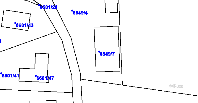 Parcela st. 6549/7 v KÚ Frýdek, Katastrální mapa