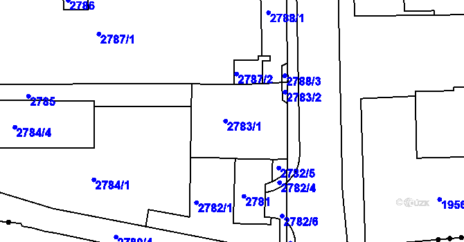 Parcela st. 2783/1 v KÚ Frýdek, Katastrální mapa