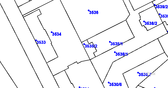 Parcela st. 3535/2 v KÚ Frýdek, Katastrální mapa