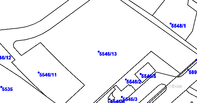 Parcela st. 5546/13 v KÚ Frýdek, Katastrální mapa