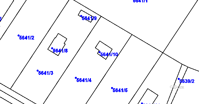 Parcela st. 5641/10 v KÚ Frýdek, Katastrální mapa