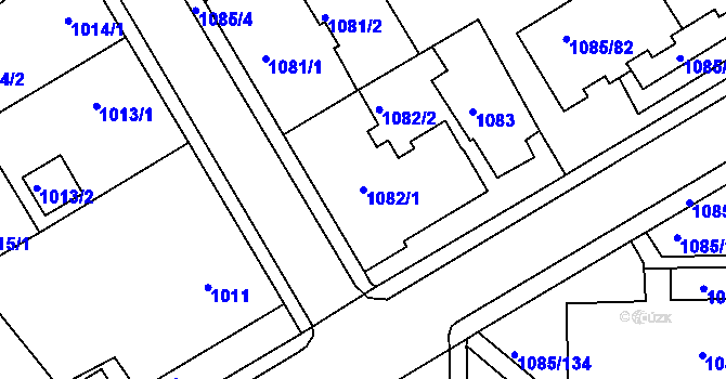 Parcela st. 1082/1 v KÚ Frýdek, Katastrální mapa
