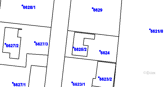 Parcela st. 6625/1 v KÚ Frýdek, Katastrální mapa