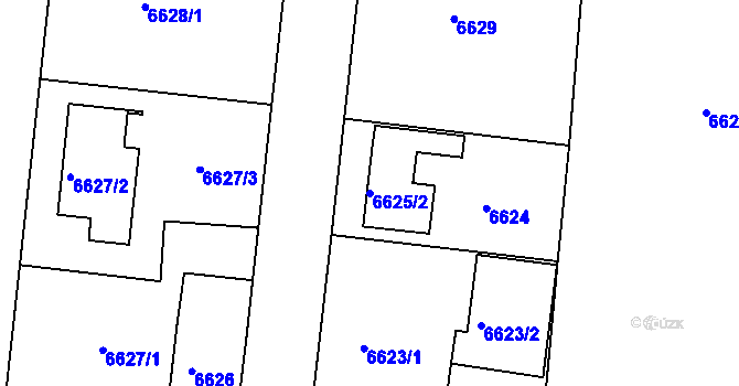 Parcela st. 6625/2 v KÚ Frýdek, Katastrální mapa