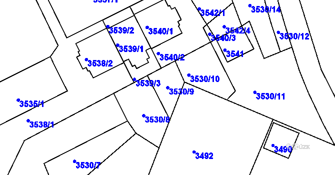 Parcela st. 3530/9 v KÚ Frýdek, Katastrální mapa