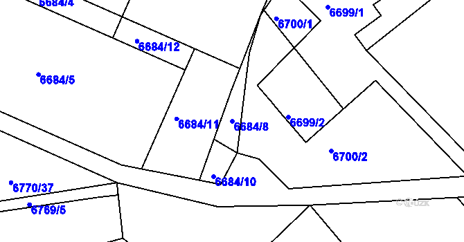 Parcela st. 6684/8 v KÚ Frýdek, Katastrální mapa