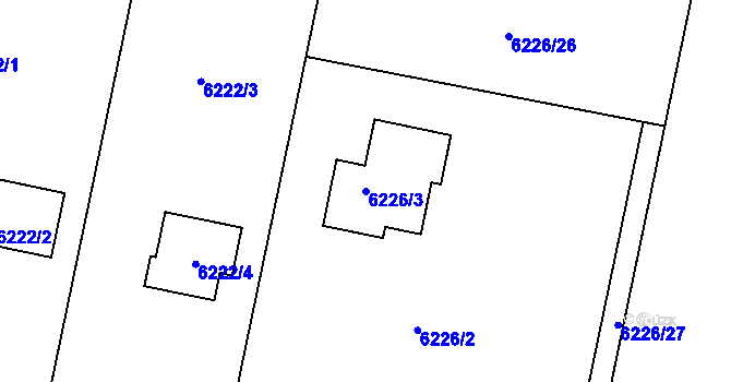 Parcela st. 6226/3 v KÚ Frýdek, Katastrální mapa