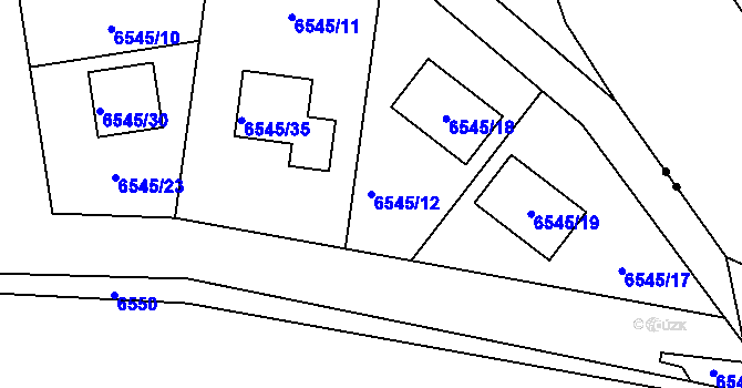 Parcela st. 6545/12 v KÚ Frýdek, Katastrální mapa