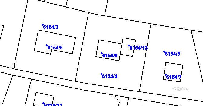 Parcela st. 6154/6 v KÚ Frýdek, Katastrální mapa