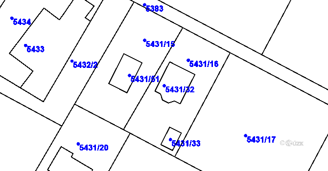 Parcela st. 5431/32 v KÚ Frýdek, Katastrální mapa