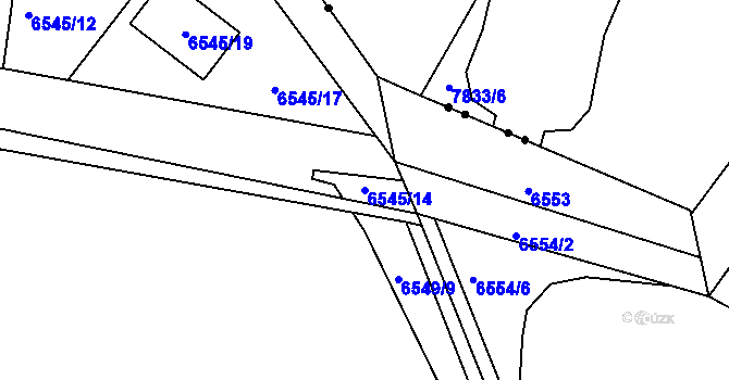 Parcela st. 6545/14 v KÚ Frýdek, Katastrální mapa