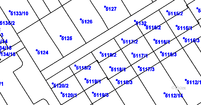 Parcela st. 5118/2 v KÚ Frýdek, Katastrální mapa