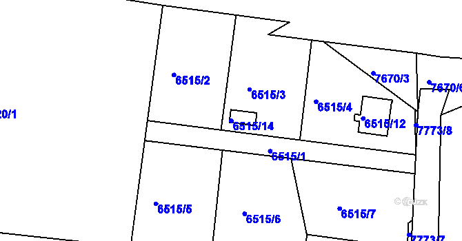 Parcela st. 6515/14 v KÚ Frýdek, Katastrální mapa