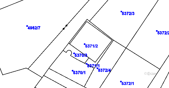 Parcela st. 5371/2 v KÚ Frýdek, Katastrální mapa