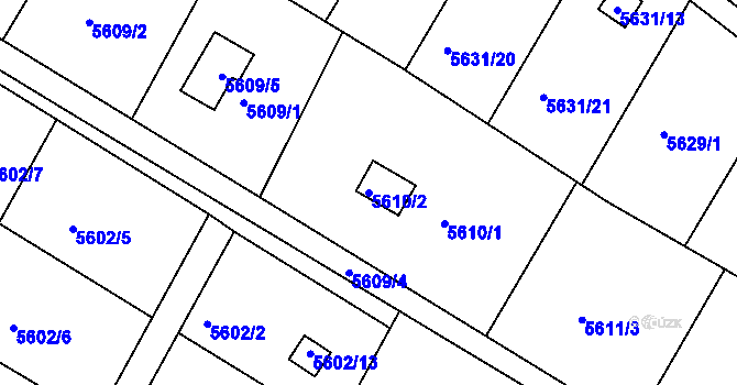 Parcela st. 5610/2 v KÚ Frýdek, Katastrální mapa