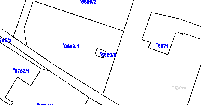 Parcela st. 6669/8 v KÚ Frýdek, Katastrální mapa