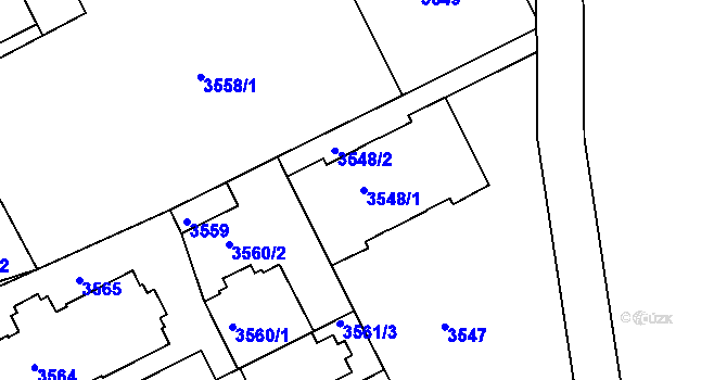Parcela st. 3548/1 v KÚ Frýdek, Katastrální mapa