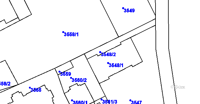 Parcela st. 3548/2 v KÚ Frýdek, Katastrální mapa