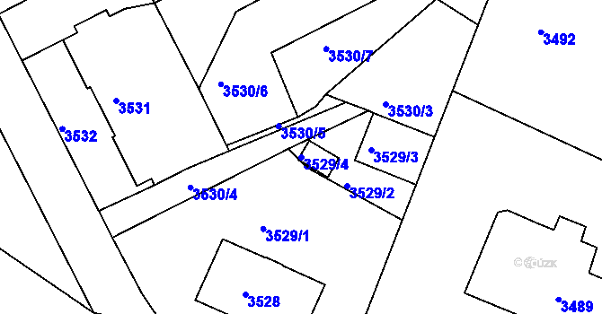 Parcela st. 3529/4 v KÚ Frýdek, Katastrální mapa