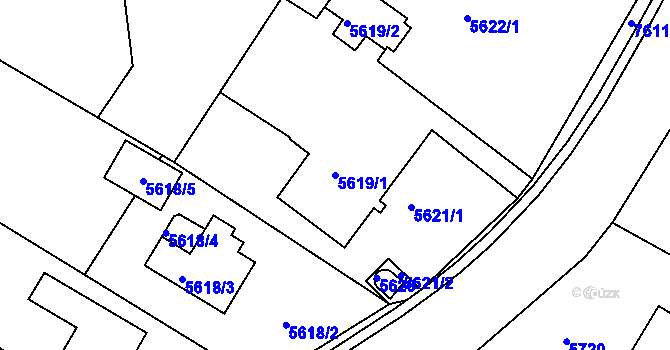 Parcela st. 5619/1 v KÚ Frýdek, Katastrální mapa