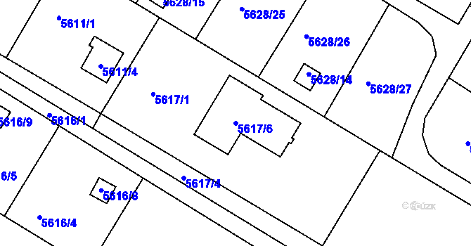 Parcela st. 5617/6 v KÚ Frýdek, Katastrální mapa