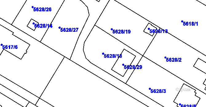 Parcela st. 5628/18 v KÚ Frýdek, Katastrální mapa