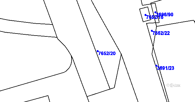Parcela st. 7652/20 v KÚ Frýdek, Katastrální mapa