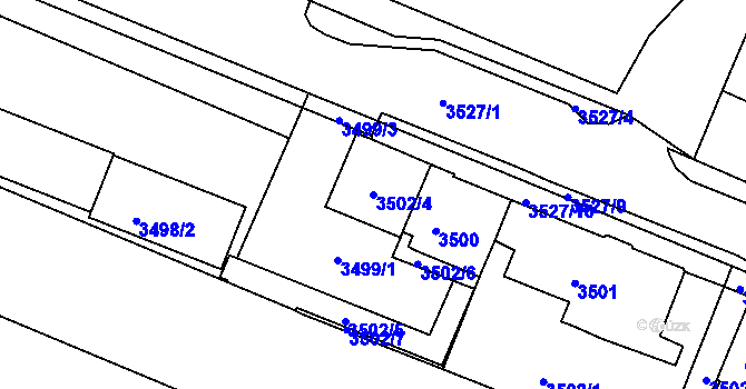 Parcela st. 3502/4 v KÚ Frýdek, Katastrální mapa