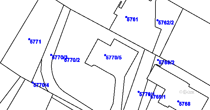 Parcela st. 5770/5 v KÚ Frýdek, Katastrální mapa