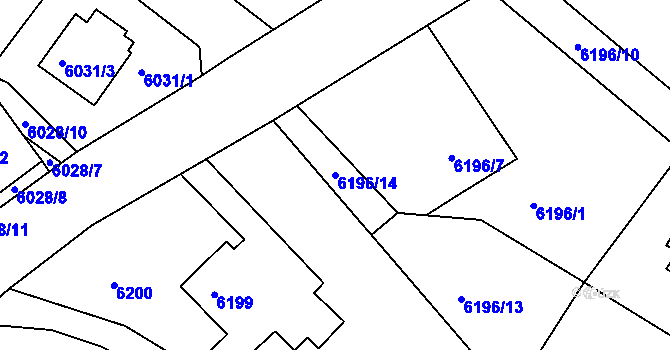 Parcela st. 6196/14 v KÚ Frýdek, Katastrální mapa