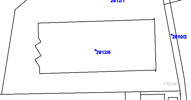 Parcela st. 2812/6 v KÚ Frýdek, Katastrální mapa