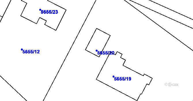 Parcela st. 5655/20 v KÚ Frýdek, Katastrální mapa