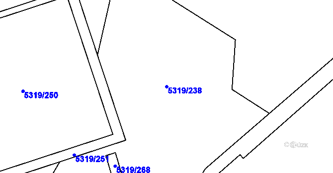 Parcela st. 5319/238 v KÚ Frýdek, Katastrální mapa