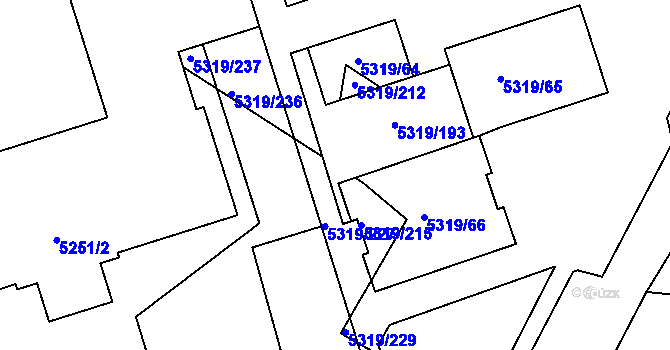 Parcela st. 5319/228 v KÚ Frýdek, Katastrální mapa