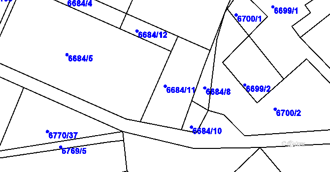 Parcela st. 6684/11 v KÚ Frýdek, Katastrální mapa