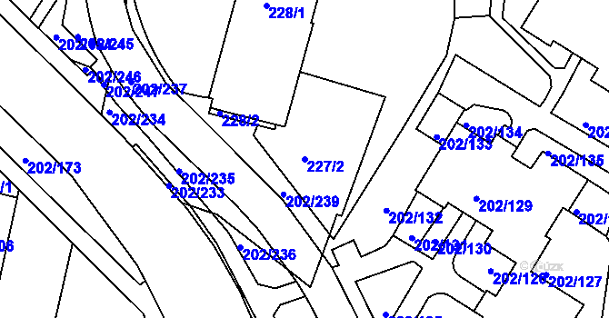 Parcela st. 227/2 v KÚ Frýdek, Katastrální mapa