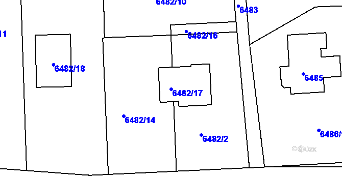 Parcela st. 6482/17 v KÚ Frýdek, Katastrální mapa