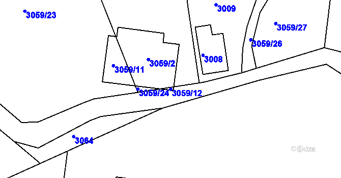 Parcela st. 3059/12 v KÚ Frýdek, Katastrální mapa