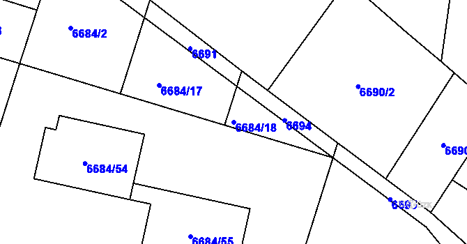 Parcela st. 6684/18 v KÚ Frýdek, Katastrální mapa