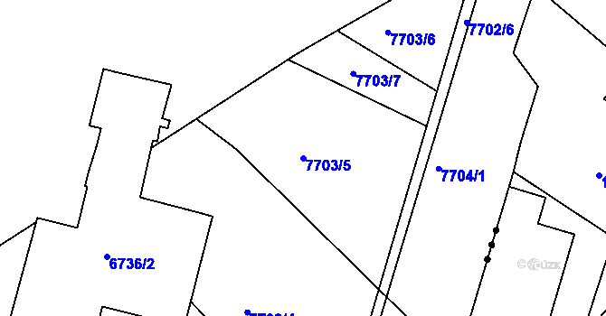 Parcela st. 7703/5 v KÚ Frýdek, Katastrální mapa