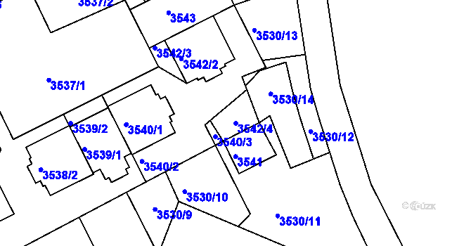 Parcela st. 3542/4 v KÚ Frýdek, Katastrální mapa