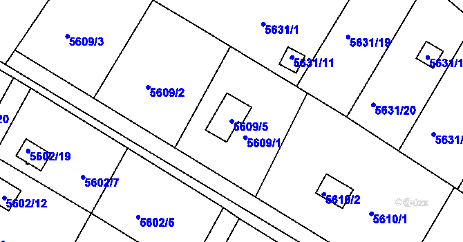 Parcela st. 5609/5 v KÚ Frýdek, Katastrální mapa
